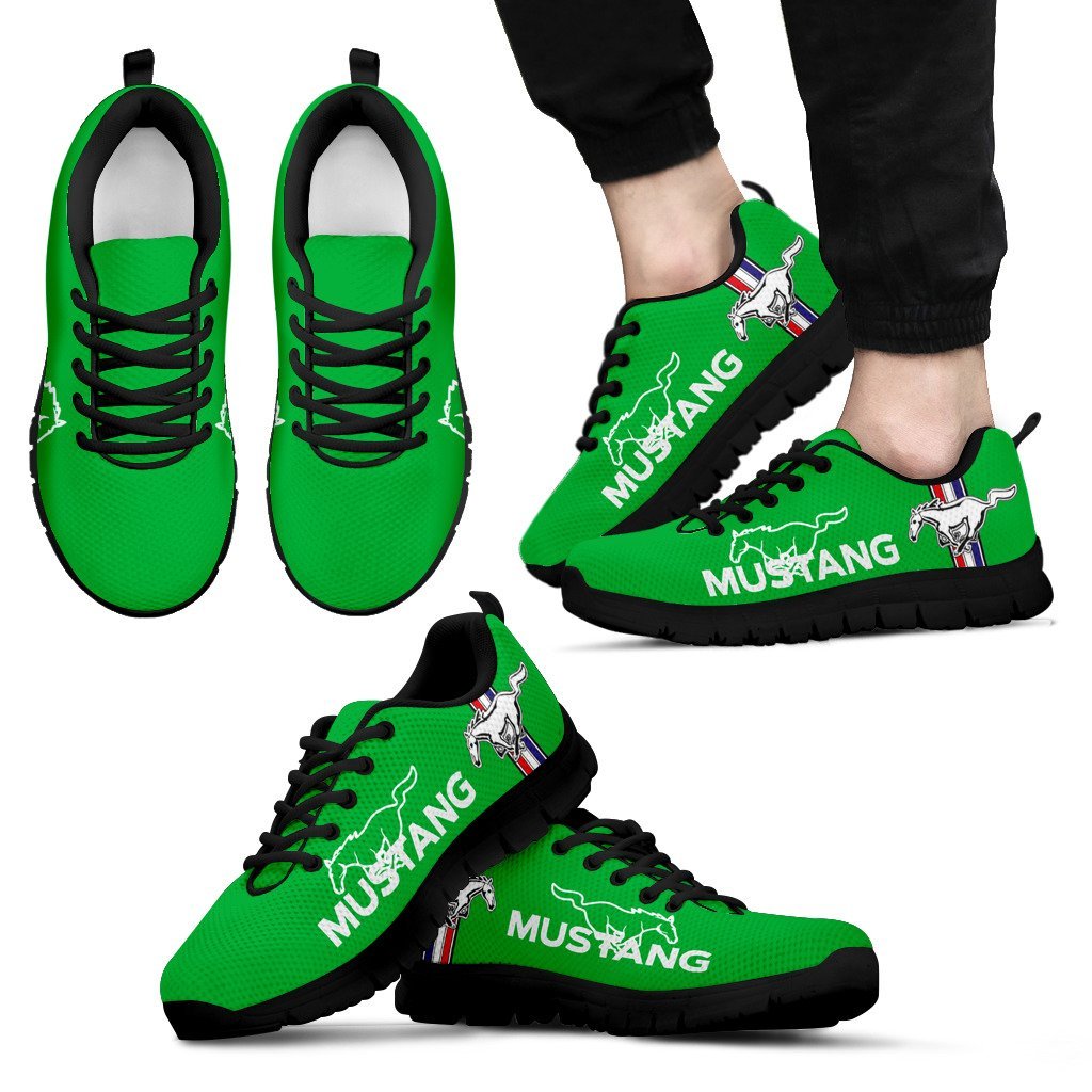 Ford Mustang Green Running Shoes Sportswear For Fans